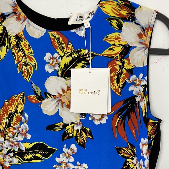 DVF silk top cobalt blue Size M NWT - Picture 5 of 9